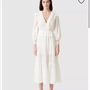BNWT Maje ROXANA DRESS WITH RUFFLES & EMBROIDERY
